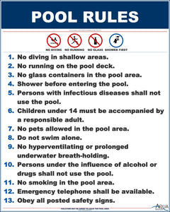 California Pool Rules With Graphic Sign - 24 x 30 Inches