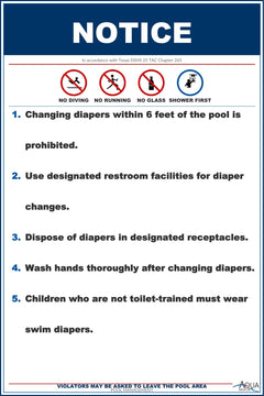 Changing Diapers is Prohibited - 12 x 18 Inches