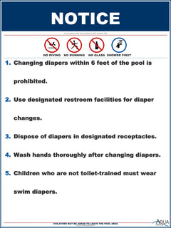 Changing Diapers is Prohibited - 18 x 24 Inches