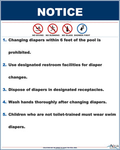 Changing Diapers is Prohibited - 24 x 30 Inches