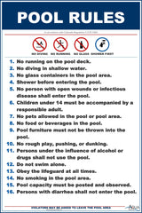 Colorado Pool Rules With Graphic Sign Customize or Leave Blank - 12 x 18 Inches