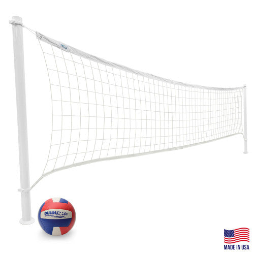 DeckVolly Deck-Mounted Pool Volleyball Net, White (2 & 3/8