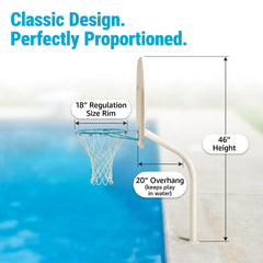 Deck Shoot Deck-Mounted Pool Basketball Hoop, White (2 & 3/8" Post) - Image 3