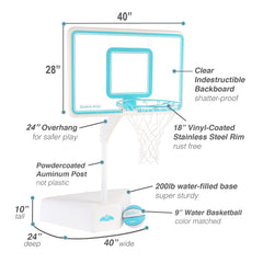 Splash & Shoot Clear Pool Basketball Hoop, Aqua - Image 6