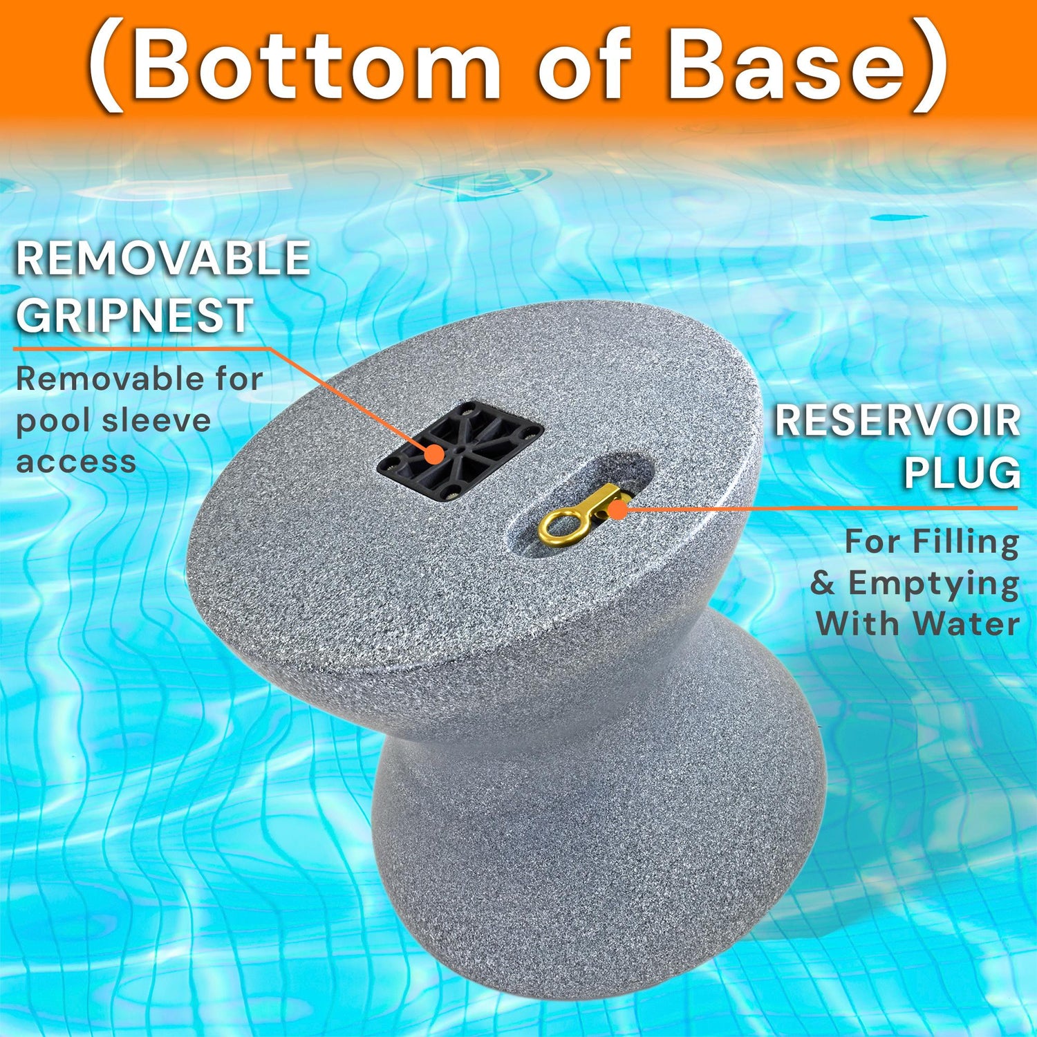 ShadeTable Water-Filled Pool, Patio & Dock Umbrella Table, Granite - Image 7