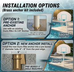 Deck Shoot Deck-Mounted Pool Basketball Hoop, White (2 & 3/8" Post) - Image 4