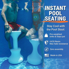Submersible Pre-Weighted Pool Stool Swim-Up Barstool, 30 Inch (1 Stool) - Image 2