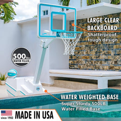 Splash & Slam Clear Pool Basketball Hoop - Image 2