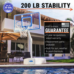 Splash & Shoot Clear Pool Basketball Hoop, Blue - Image 3