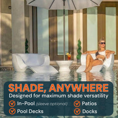 ShadeTable Water-Filled Pool, Patio & Dock Umbrella Table, Teal Granite - Image 2