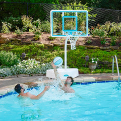 Splash & Shoot Clear Pool Basketball Hoop, Aqua (Fixed Height) - Image 3