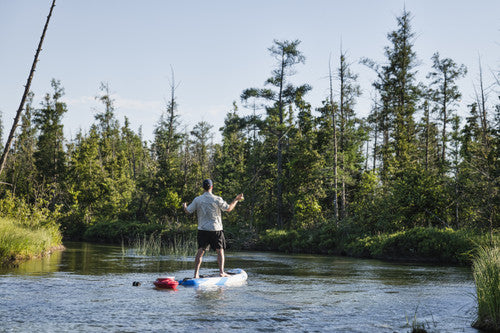White with Blue  Inflatable SUP - Image 8