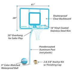 Deck Shoot Deck-Mounted Pool Basketball Hoop, Clear (2 & 3/8" Post) - Image 6