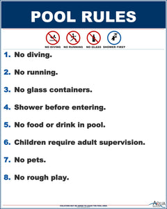 Pool Rules With Graphic Symbols Sign - 24 x 30 Inches