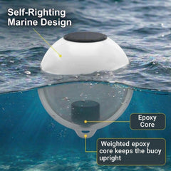 Solar Powered Self-Illuminating Buoy With Light Engine - 14" - White - Image 4