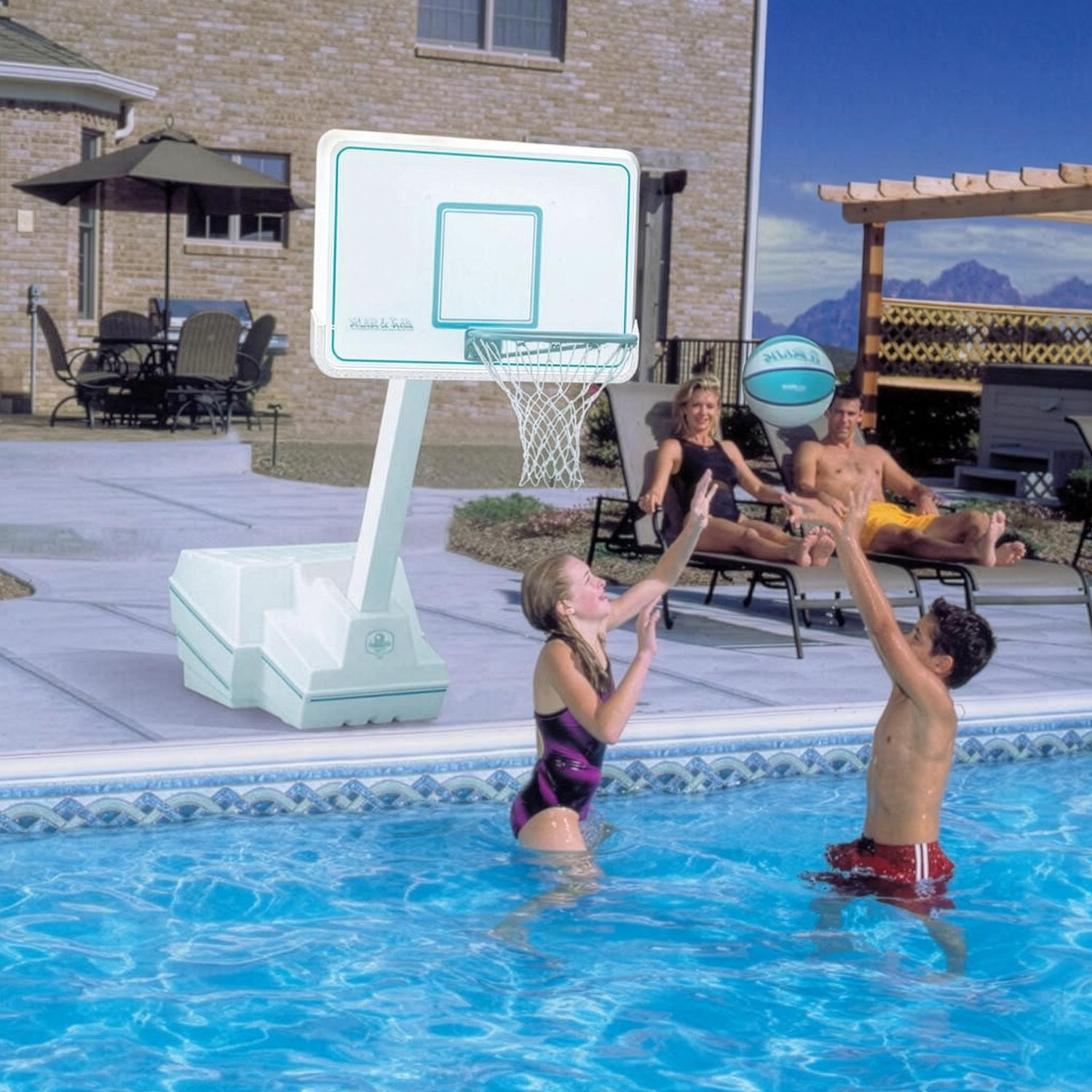 Splash and Slam White Pool Basketball Hoop (Non-Break Away System) - Image 4
