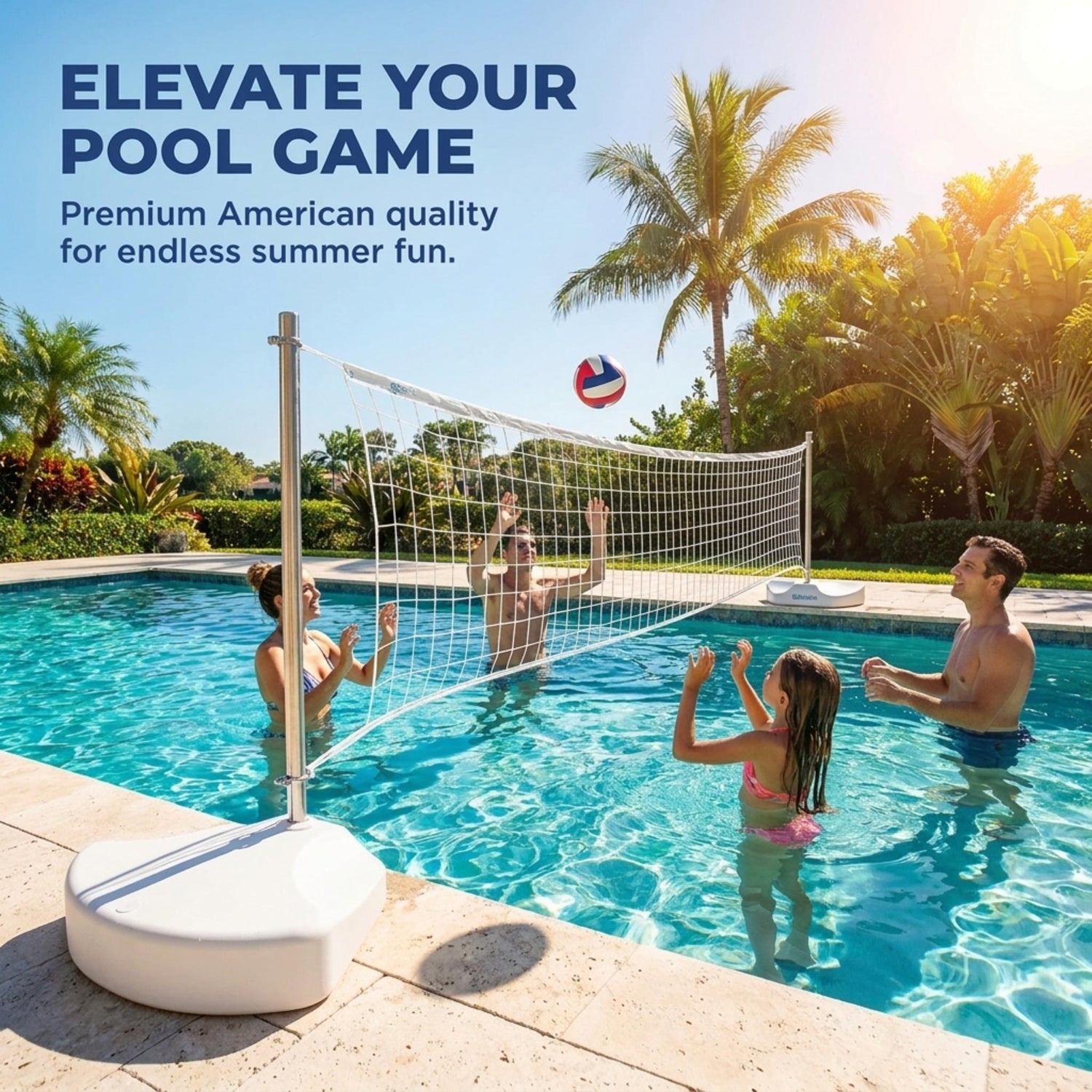 WaterVolly Pool Volleyball Net, Stainless Steel - Image 2