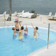 DeckVolly Deck-Mounted Pool Volleyball Net, White (1.90" Diameter Post, Anchors NOT Included) - Image 3