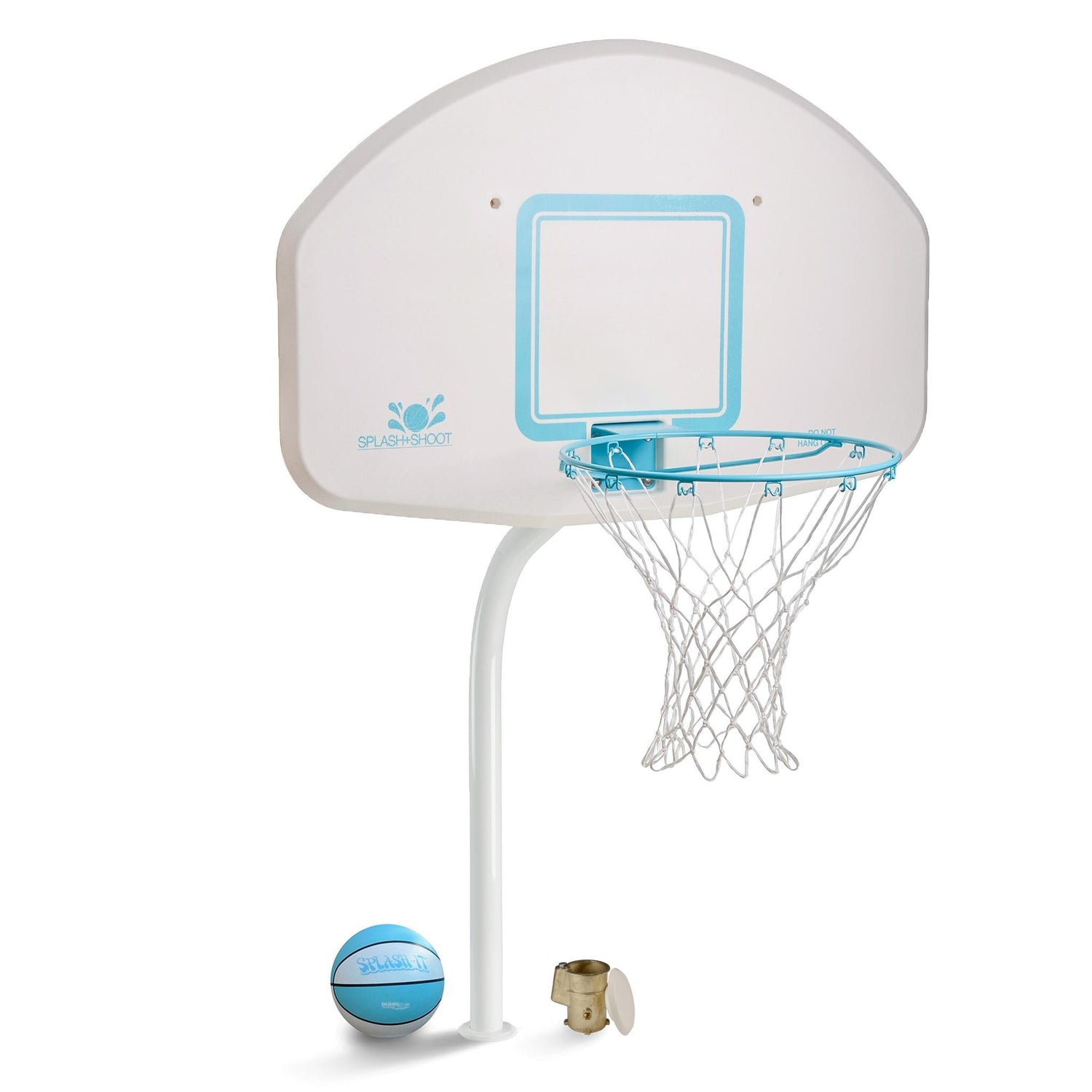 Deck Shoot Deck-Mounted Pool Basketball Hoop, White (2 & 3/8