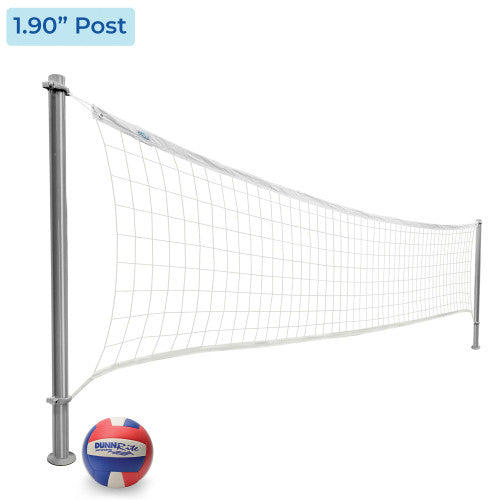 DeckVolly Deck-Mounted Pool Volleyball Net, White (1.90