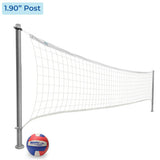 DeckVolly Deck-Mounted Pool Volleyball Net, White (1.90" Diameter Post, Anchors NOT Included)