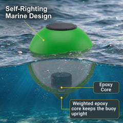 Solar Powered Self-Illuminating Buoy With Light Engine - 14" - Green - Image 4