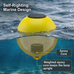 Solar Powered Self-Illuminating Buoy With Light Engine - 14" - Yellow - Image 4