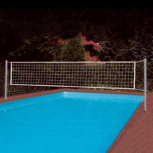 DeckVolly Deck-Mounted Pool Volleyball Net, White (1.90