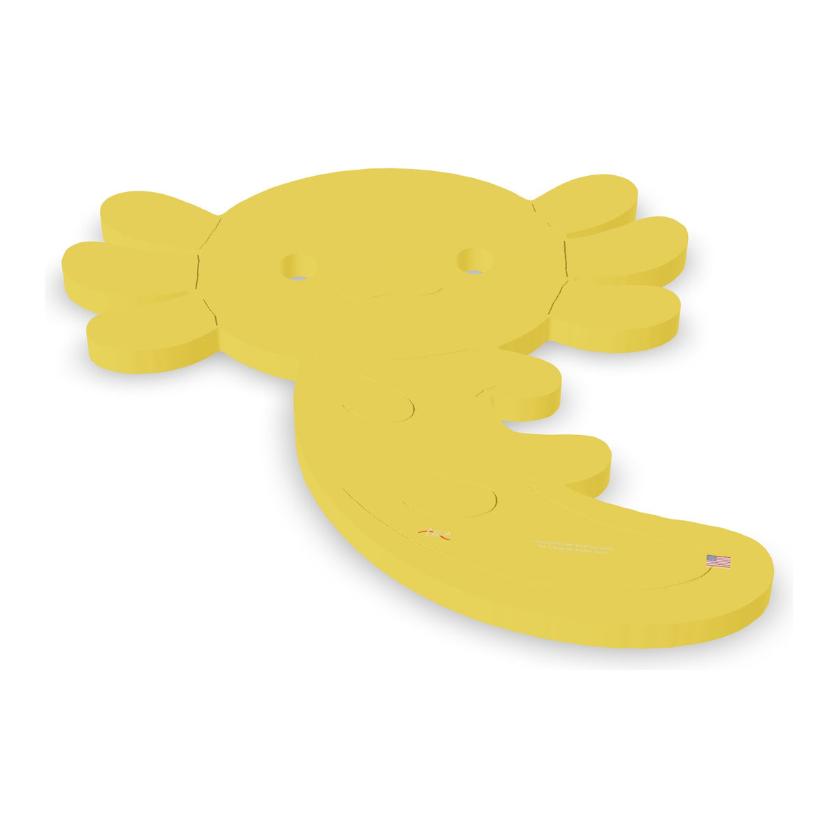 Alex the Axolotl foam floating mat in yellow