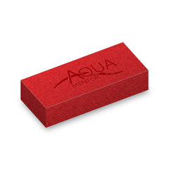 Red Aquamentor foam training block with debossed Aquamentor logo