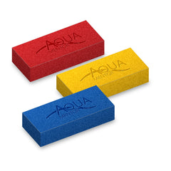 Aquamentor foam training blocks in blue, yellow and red