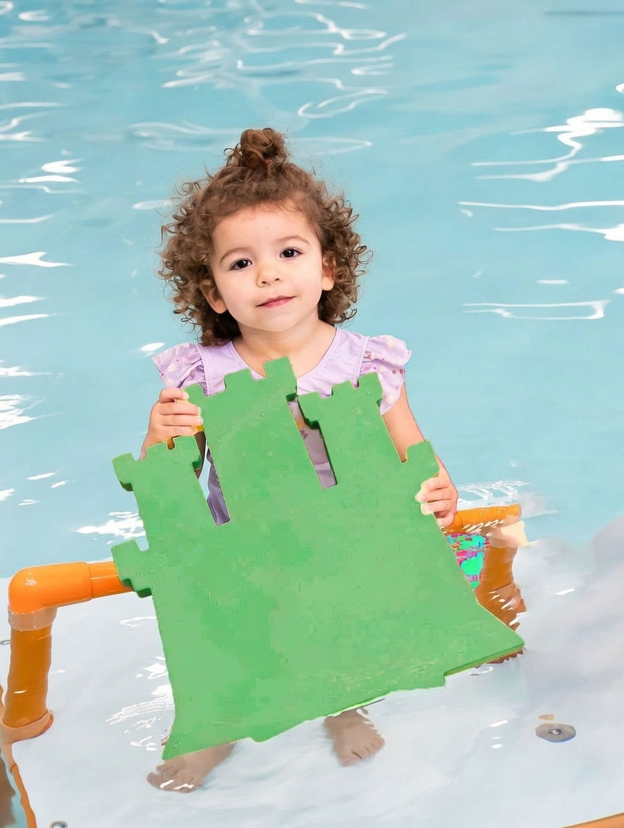 Poseidon’s Castle Foam Floating Mat – Made in the USA – Safe, Fun Pool Play for Kids
