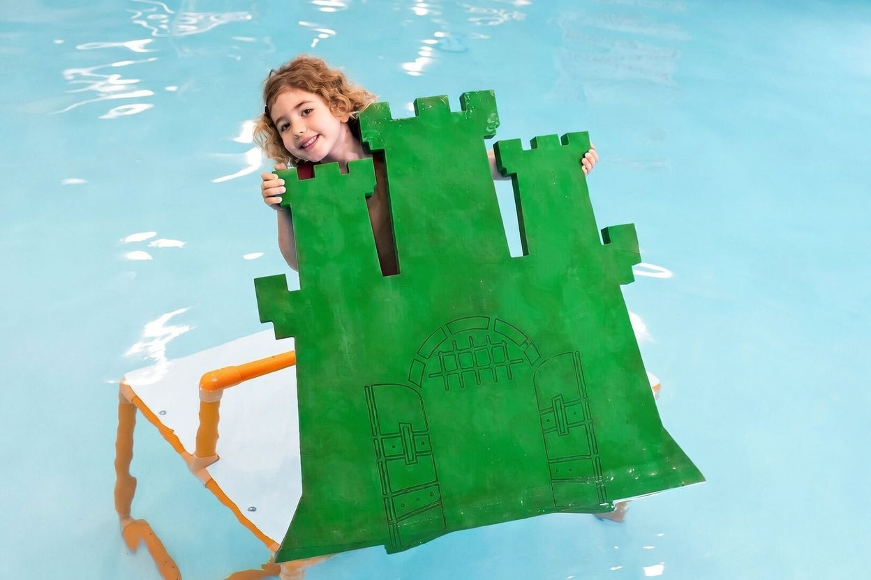 Poseidon’s Castle Foam Floating Mat – Made in the USA – Safe, Fun Pool Play for Kids