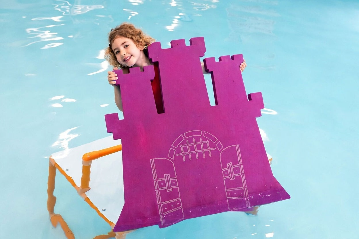 Poseidon’s Castle Foam Floating Mat – Made in the USA – Safe, Fun Pool Play for Kids