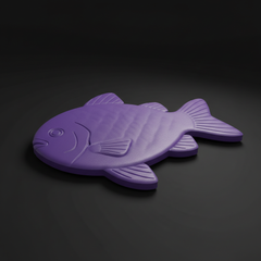 Generate a purple sunfish foam mat on dark background