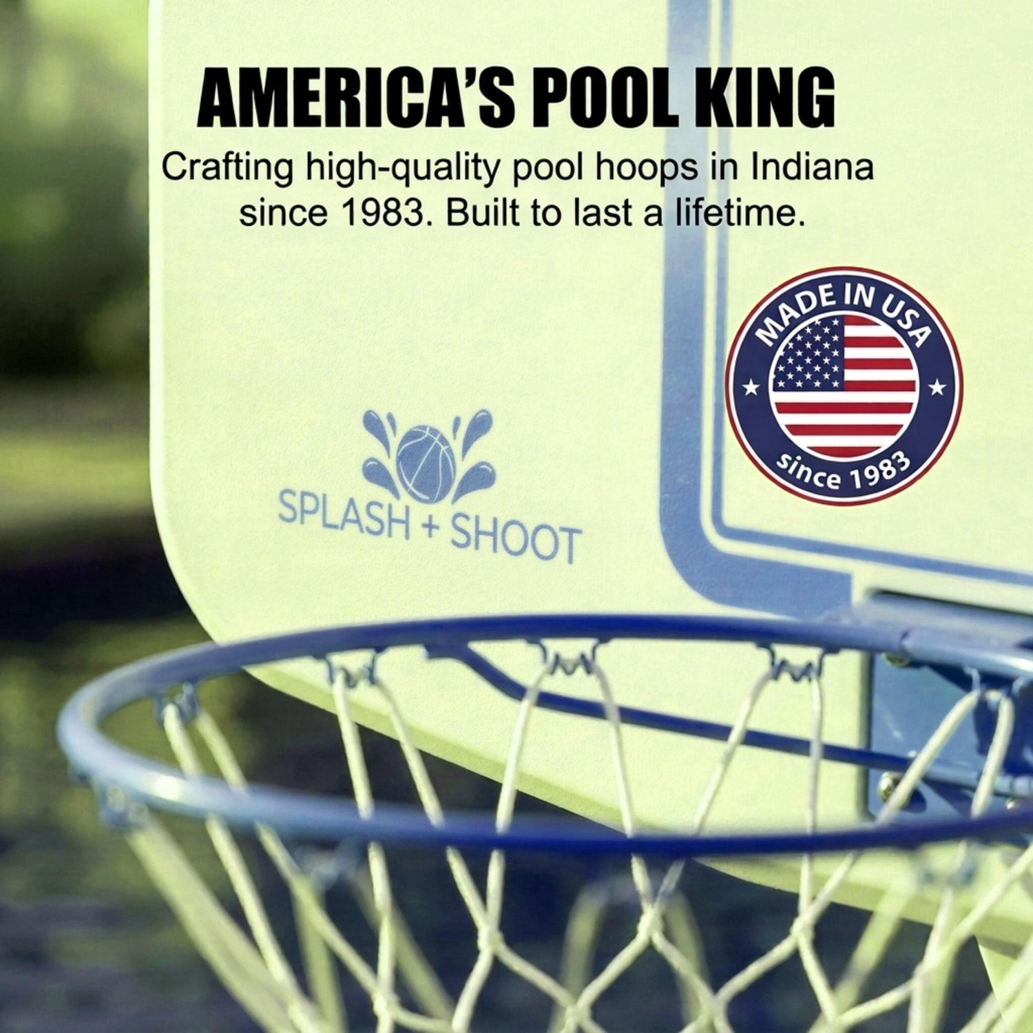 Splash & Shoot White Pool Basketball Hoop, Blue - Image 4