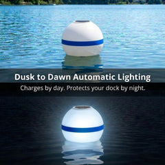 Solar Powered Self-Illuminating Buoy With Light Engine - 14" - Mooring (White & Blue) - Image 2