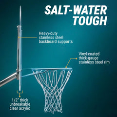 Clear Hoop Jr. Deck-Mounted Pool Basketball Hoop (2 & 3/8" Post) - Image 4