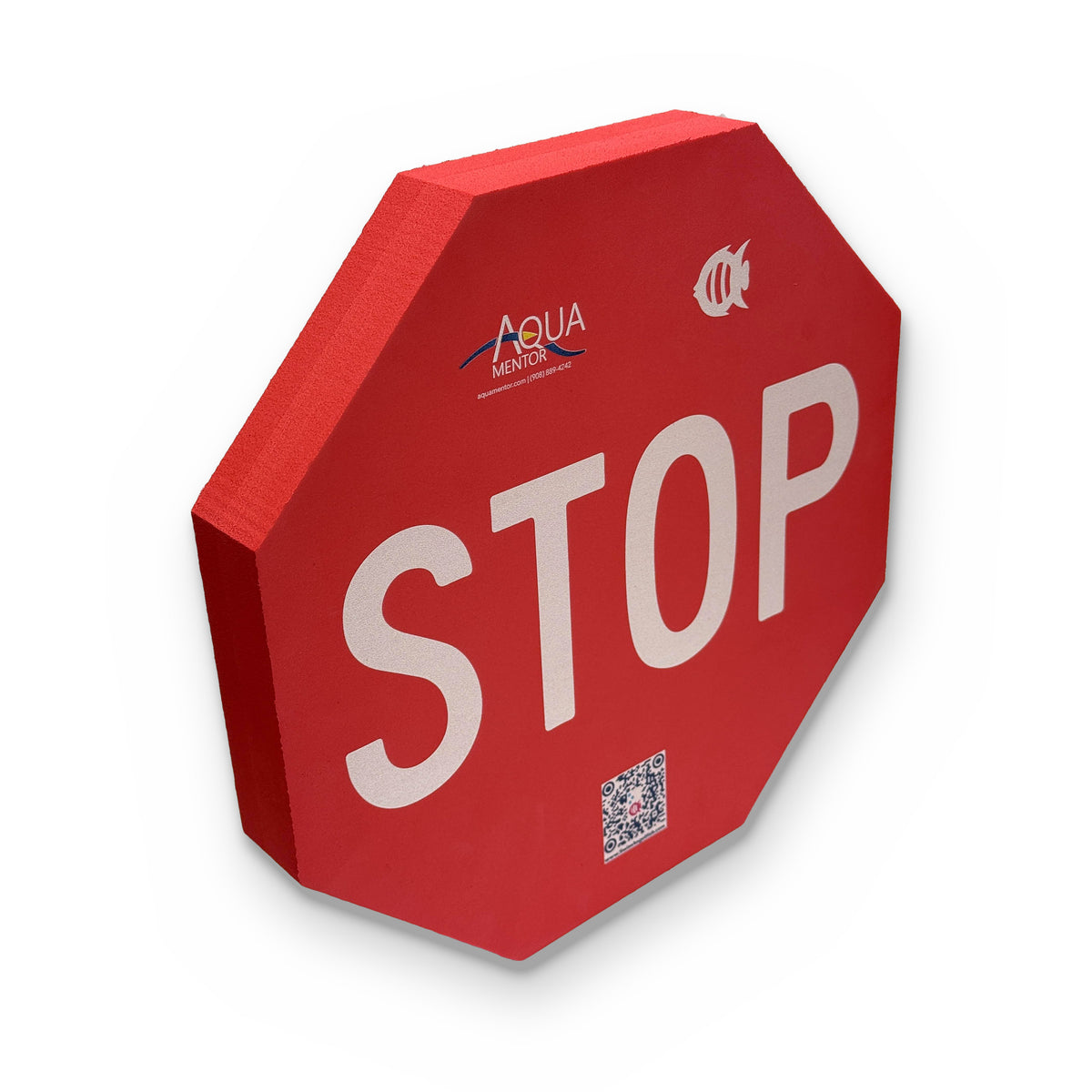 Foam STOP Sign by Swim Angelfish, product photo angled