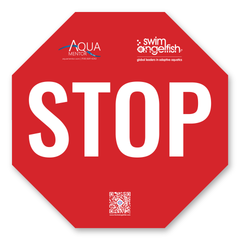 Foam STOP Sign for Water Safety by Swim Angelfish