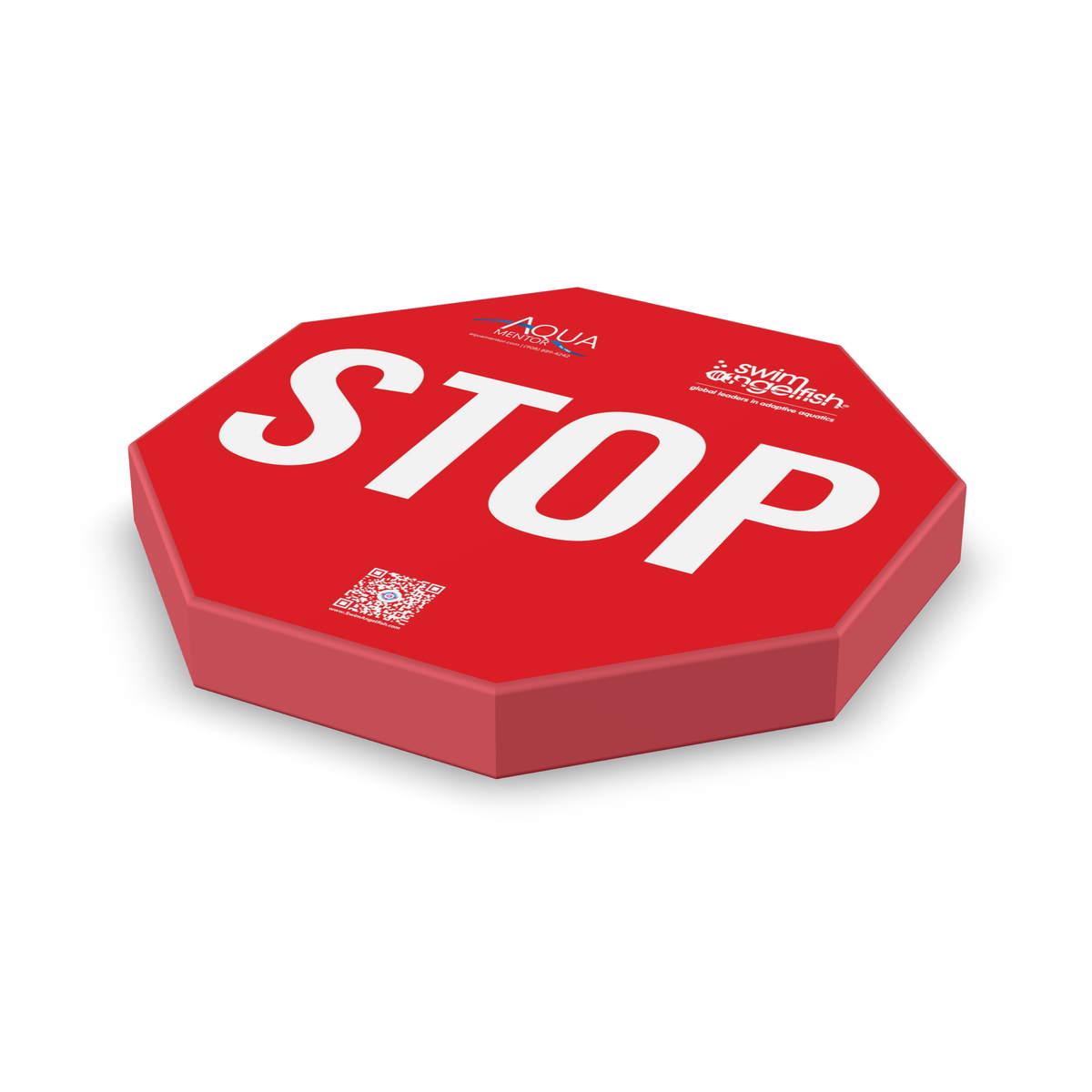 Foam STOP Sign for Water Safety by Swim Angelfish, studio view