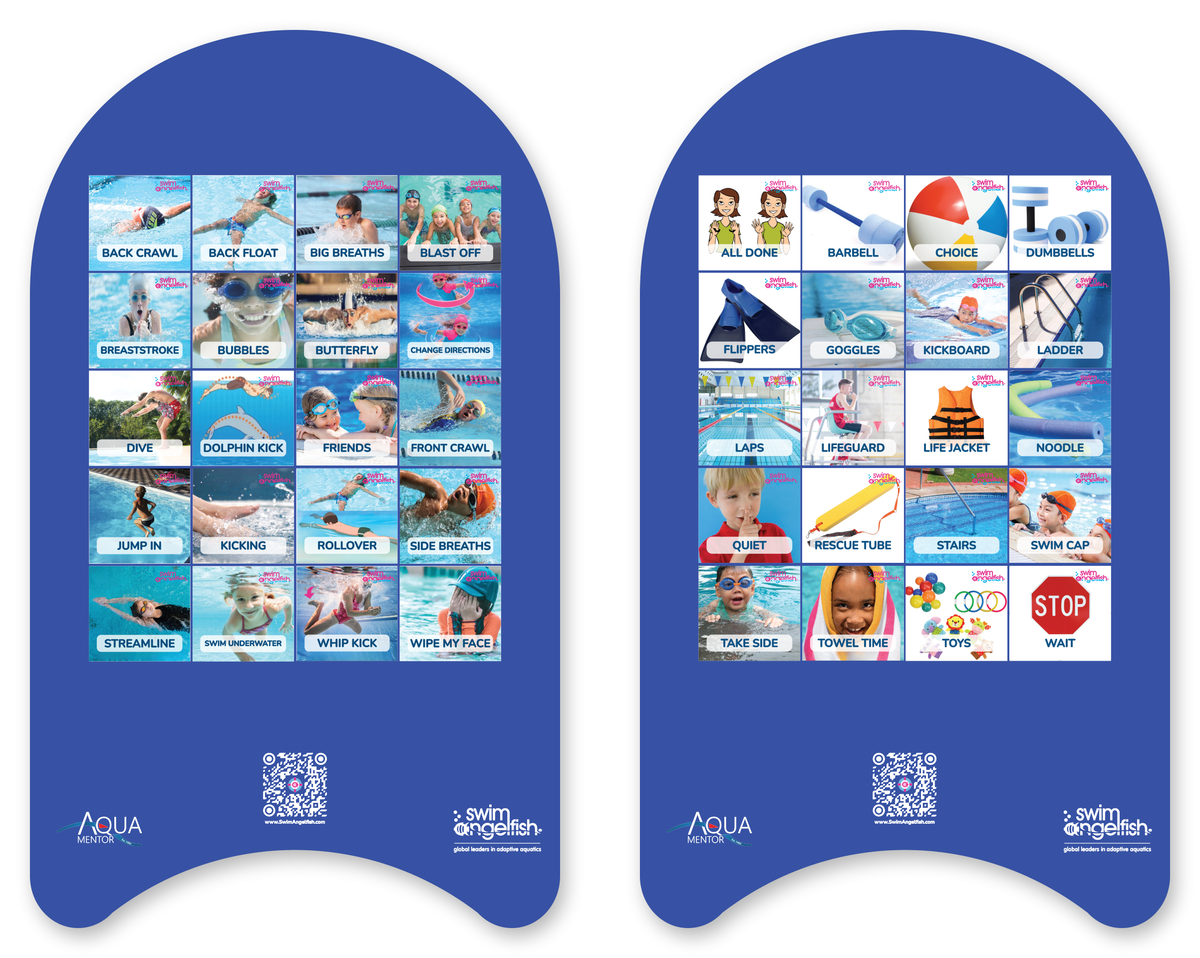 Foam Kickboard with Visual Communication Cues by Swim Angelfish, both sides