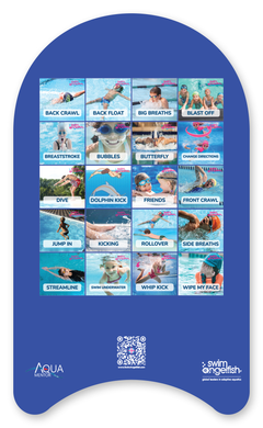 Foam Kickboard with Visual Communication Cues by Swim Angelfish, side 1 swim skills