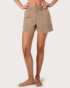Women's Crew Hybrid Short 5" - Khaki